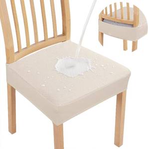 lot 2140 image: Smiry Waterproof Jacquard Chair Seat Covers for Dining Chairs, Set of 4