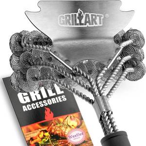 lot 2154 image: Bristle-Free Grill Brush & Scraper, 18 Stainless Grate Cleaner