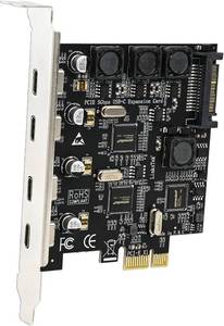lot 2162 image: PCIE-U304C 4-Port PCIe USB 3.03.1 GEN1 5Gbps Card, 4x USB-C, Smart Power