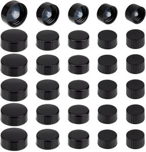 lot 2168 image: OLYCRAFT 30Pcs Phenolic Resin Bottle Caps, Black Poly Seal Screw Caps