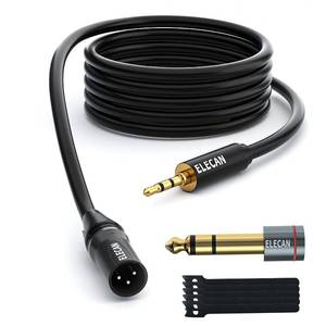 lot 2183 image: 3.5mm TRS to XLR Cable 8 ft, Male-Male, Shielded 3-Pin to 18 Adapter