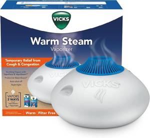 lot 2187 image: Vicks Warm Steam Vaporizer for SmallMed Rooms, 1.5 Gal Tank, Night Light
