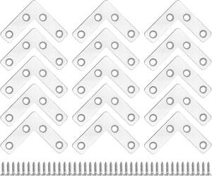 lot 2216 image: 15Pcs 2x2 L-Shape Corner Brackets, Stainless Steel Angle Plate, Heavy-Duty