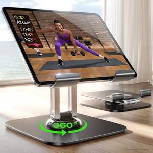 lot 2229 image: LISEN Aluminum iPad Stand, Rotating Tablet Holder for iPad, Desk Display