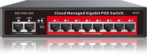 lot 2231 image: 8-Port Gigabit PoE Switch, 2x Uplink, 120W, 802.3afat, Managed, VLANQoS