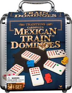 lot 2263 image: Spin Master Games Mexican Train Dominoes Set in Metal Case Classic Game