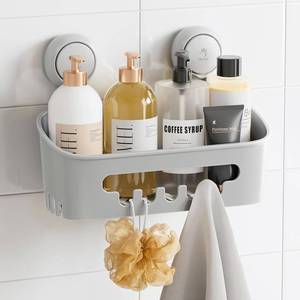 lot 2265 image: TAILI Shower Caddy Suction Cup, Bathroom Organizer Shelf Grey, Waterproof