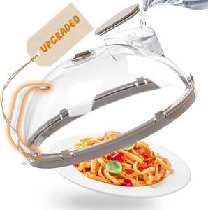 lot 2275 image: 12-Inch Microwave Splatter Cover with Water Reservoir & Integrated Handle