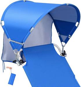lot 2284 image: Wind-Resistant Chair Umbrella Canopy, Foldable UPF50 Sun Shade with Clamp