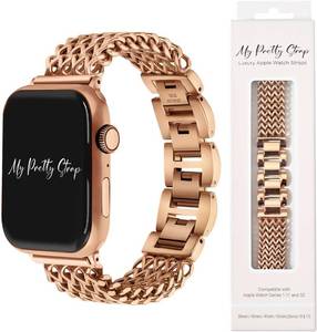 lot 2298 image: Apple Watch Band - Stainless Steel for Women, Fits Most Wrists