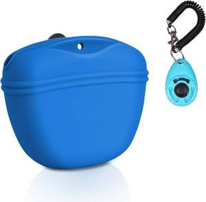 lot 2300 image: Left&Right Dog Clicker Training Kit, Buckle Treat Pouch & Clicker Navy