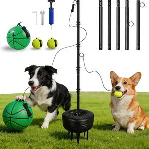 lot 2313 image: Tetherball Set with Ball & Rope - Backyard, Adjustable Pole, 20kg Water Bag