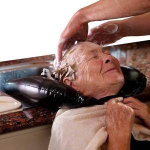 lot 2319 image: Easy-to-Inflate Hair Washing Basin for Elderly Portable Shampoo Bowl