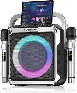 lot 2335 image: Karaoke Machine with Microphones, LED Lights & Subwoofer  Bluetooth Speaker