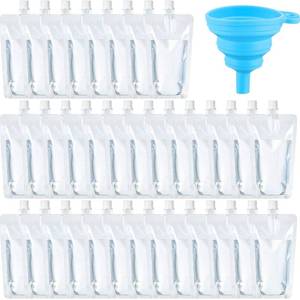 lot 2341 image: Patelai 150 Pcs Plastic Liquid Pouches Reusable Juice Bags Leak-Proof (8 oz)