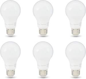 lot 2353 image: Amazon Basics A19 LED Bulbs 60W Equivalent 9W E26 2700K Dimmable 6-Pack