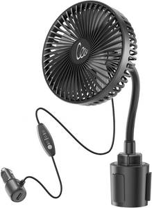 lot 2357 image: 12V Car Fan, Portable, 360  Rotation, 3-Speed, Cup Holder Mount