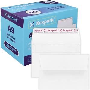 lot 2359 image: Xxcxpark 250 Printable A9 Invitation Envelopes 5.75x8.75, Self-Seal 120GSM