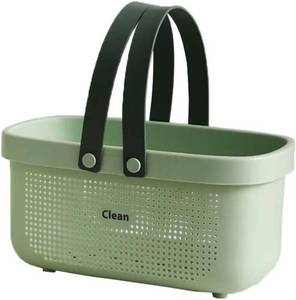 lot 2383 image: Medium Plastic Bathroom Caddy, Portable Shower Organizer with Drainage Holes