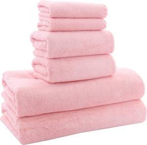 lot 2392 image: MOONQUEEN Ultra Soft Towel Set - Quick Drying, 6-Piece (Pink)