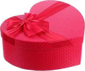lot 2393 image: Amosfun Heart Shaped Wedding Box, 9x7x3.5in Red Paper, CandyGift Container