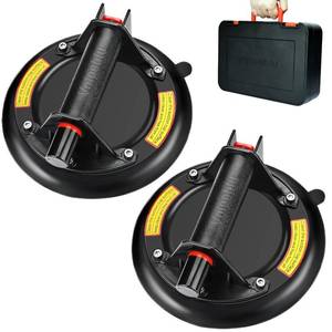 lot 2401 image: 2-Pack 8in Vacuum Glass Suction Cups, 660LBS, Heavy-Duty Lifter for Tile