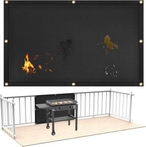 lot 2472 image: Fireproof Grill Heat Shield for Deck RailingWall, 3x2, Black