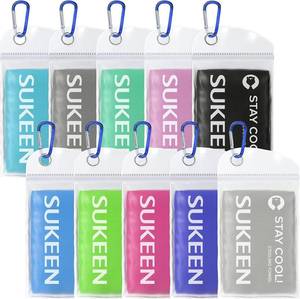 lot 2481 image: Sukeen 10 Pack Cooling Towels (40x12) Microfiber, NeckFace, Yoga