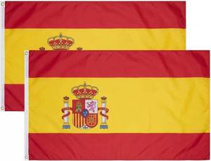 lot 2483 image: Homissor Spain Flag 3x5, 2 Pack for Soccer Games, Parties, Events, Decor