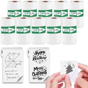 lot 2485 image: 10 Rolls Self-Adhesive Thermal Sticker Paper 57x25mm for Mini Pocket Printer