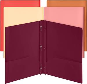 lot 2490 image: Mr. Pen Plastic Folders with Pockets & Prongs, 5 Pack, Letter Size