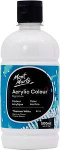 lot 2501 image: Mont Marte Signature Titanium White Acrylic Paint, 16.9oz, Semi-Matte
