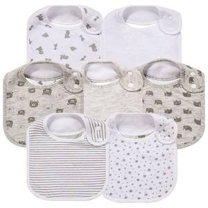 lot 2505 image: 7 Pack Baby Cotton Absorbent Bibs for Drooling Teething