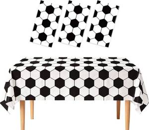 lot 2508 image: 3PCS Football Tablecloth for World Cup Party, Disposable Plastic