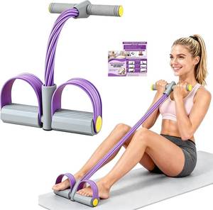 lot 2511 image: Foot Pedal Resistance Bands with Handles, Yoga Exercise Bands