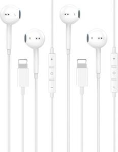 lot 2518 image: wamaxlink Apple MFi Wired Earphones with Mic & Volume Control, 2 Pack