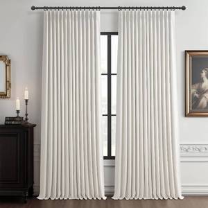 lot 2522 image: 100% Blackout Linen 96 Curtain 2-Panels, Bedroom, Pinch Pleat, 40x96