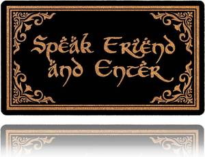 lot 2530 image: Welcome Funny Front Door Doormat - Speak Friend and Enter, Anti-Slip 30x17