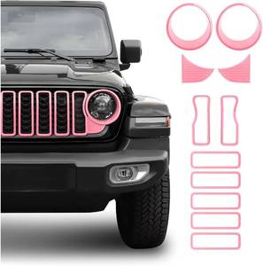 lot 2532 image: Front Grill Insert & HeadlightTurn Cover for Jeep Wrangler JLJLU