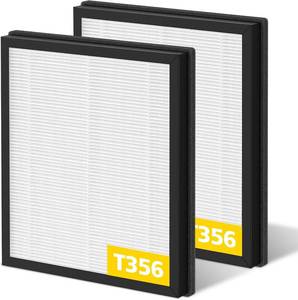 lot 2552 image: T356 Filter for Trucozie T356 Purifier, 2-Pack  3-in-1 Activated Carbon