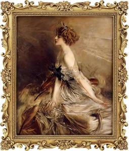 lot 2574 image: Gold 8x10 Picture Frame, Ornate, Real Glass, Wall or Tabletop, Mat to 5x7