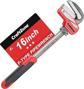 lot 2577 image: 16 Inch Aluminum Pipe Wrench, Adjustable Heavy-Duty Cr-V Jaw, 130mm Max