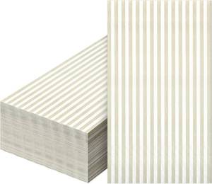 lot 2578 image: 100 Pcs Disposable Napkins, Stripe Style, Light Brown  Toile Napkins