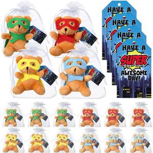 lot 2580 image: Silipull 12 Pcs Plush Bears with Eye Masks, 4 Plush Bears for Party Favors