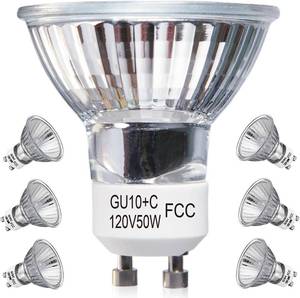 lot 2582 image: Elenhome GU10 Halogen Light Bulbs, 6 Pack, 120V 50W Dimmable, 2800K