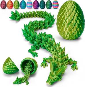 lot 2591 image: TBOLINE 12 3D Printed Dragon Egg Articulated Crystal Dragon Toys for Kids