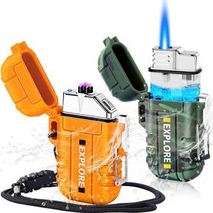 lot 2592 image: Electric Plasma Lighter, Torch Lighter 2-Pack - Rechargeable Dual-Arc