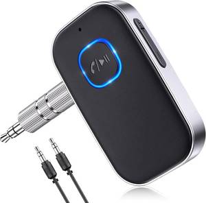 lot 2597 image: COMSOON Bluetooth Receiver for Car, 3.5mm AUX Car Adapter, 16H Battery