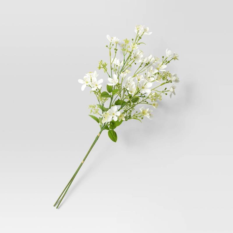 lot 2059 image: White Apple Blossom Artificial Stem - Threshold - Retail $14