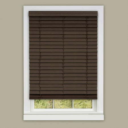 lot 2011 image: Achim Cordless Madera Falsa 2  Faux Wood Plantation Blind - Retail $75
